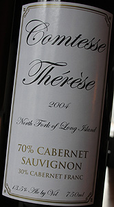 Wine:Comtesse Thérèse 2004 Cabernet Sauvignon - Cabernet Franc  (North Fork of Long Island)