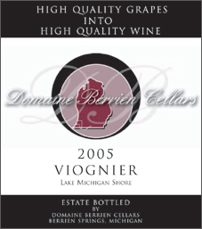 Wine:Domaine Berrien Cellars 2005 Viognier, Estate (Lake Michigan Shore)