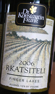 Wine:Dr. Frank's Vinifera Wine Cellars 2006 Rkatsiteli  (Finger Lakes)