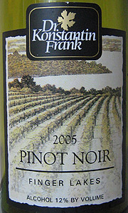 Wine:Dr. Frank's Vinifera Wine Cellars 2005 Pinot Noir  (Finger Lakes)