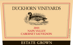 Wine:Duckhorn Vineyards 2003 Cabernet Sauvignon, Estate (Napa Valley)