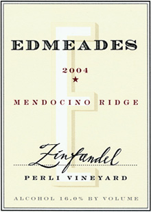 Wine:Edmeades Estate Winery 2004 Zinfandel, Perli Vineyard (Mendocino Ridge)