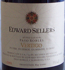 Edward Sellers Vineyards and Wines 2005 Vertigo  (Paso Robles)