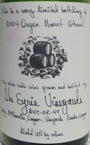 Eyrie Vineyards 2004 Muscat Ottonel, Estate (Willamette Valley)