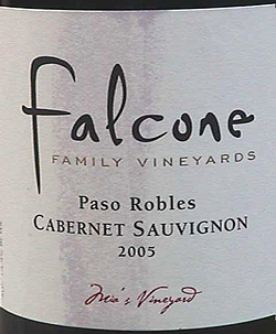 Wine:Falcone Family Vineyards 2005 Cabernet Sauvignon, Mia's Vineyard (Paso Robles)