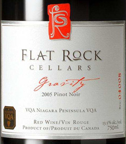 Wine:Flat Rock Cellars 2005 Gravity Pinot Noir  (Niagara Peninsula)