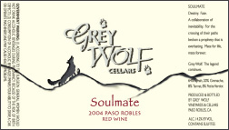 Wine:Grey Wolf Cellars 2004 Soulmate  (Paso Robles)