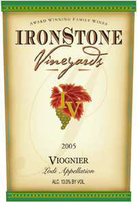 Wine:Ironstone Vineyards 2005 Viognier  (California)
