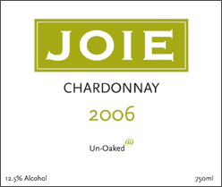Joie Wines 2006 Chardonnay Un-Oaked