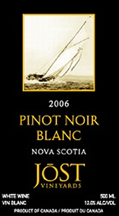 Jost Vineyards 2006 Pinot Noir Blanc  (Nova Scotia)