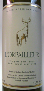 Wine:Vignoble De L'Orpailleur 2005 Cuvée Spéciale  (Quebec)