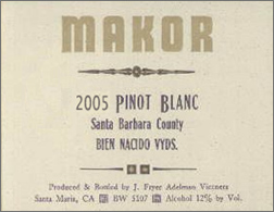 Wine:Makor 2005 Pinot Blanc, Bien Nacido Vineyard (Santa Maria Valley)