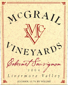 McGrail Vineyards 2004 Cabernet Sauvignon  (Livermore Valley)