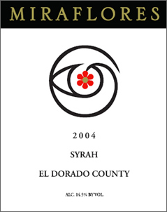 Miraflores Winery 2004 Syrah  (El Dorado County)