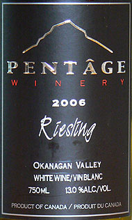 Wine:Pentage Wines 2006 Riesling  (Okanagan Valley)