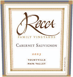 Wine:Rocca Family Vineyards 2003 Cabernet Sauvignon  (Yountville)