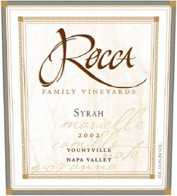 Wine:Rocca Family Vineyards 2002 Syrah, Crossroads Vineyard (Yountville)