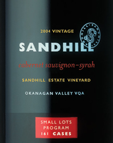 Wine:Sandhill 2004 Cabernet Sauvignon-Syrah - Small Lots, Sandhill Estate Vineyard (Okanagan Valley)