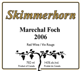 Skimmerhorn Winery & Vineyard 2006 Marechal Foch  (British Columbia)