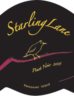 Wine:Starling Lane Winery 2005 Pinot Noir  (Vancouver Island)