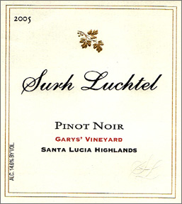 Wine:Surh-Luchtel Cellars 2005 Pinot Noir, Gary's Vineyard (Santa Lucia Highlands)