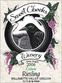 Sweet Cheeks Winery 2006 Riesling, Estate (Willamette Valley)