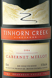 Tinhorn Creek Vineyards 2004 Cabernet Merlot  (Okanagan Valley)