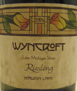 Wine:Wyncroft Wines 2004 Riesling, Madron Lake Vineyard (Lake Michigan Shore)