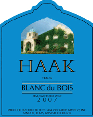 Haak Vineyards and Winery-Blanc du Bois