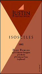Justin Vineyards & Winery ISOSCELES paso robles