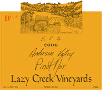 Lazy Creek Vineyards-Pinot Noir