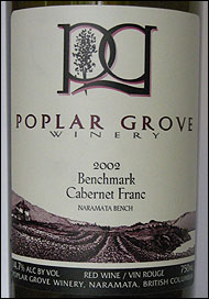 Poplar Grove - Naramata Bench, Okanagan Valley Cabernet Franc
