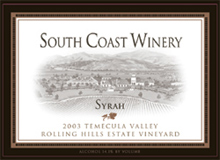 South Coast Winery Temecula Syrah